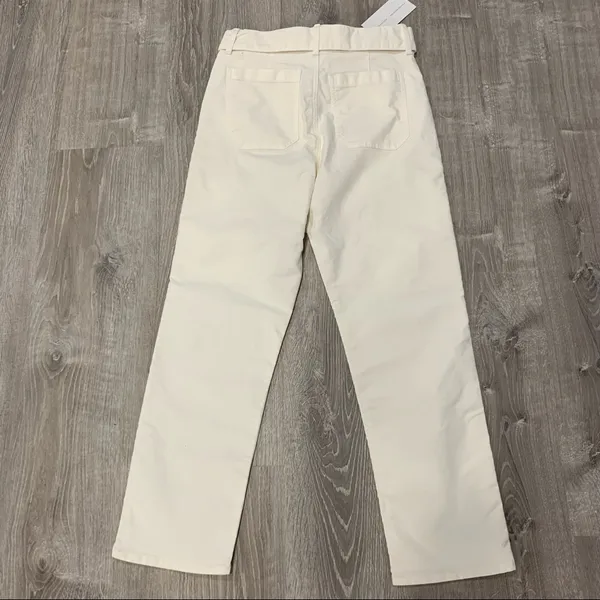 GRLFRND Belted High Rise Zipper Pocket Skylar Off White Denim Jeans NWT Size 26 - Image 10