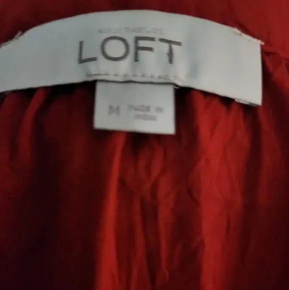 Loft Boho Red Embroidered Blouse Size Medium - Image 3
