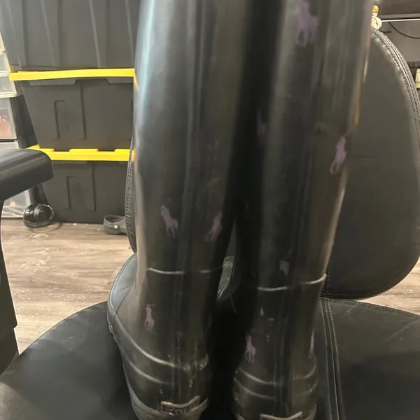 Polo by Ralph Lauren Black Boots with Purple Accents - Image 6