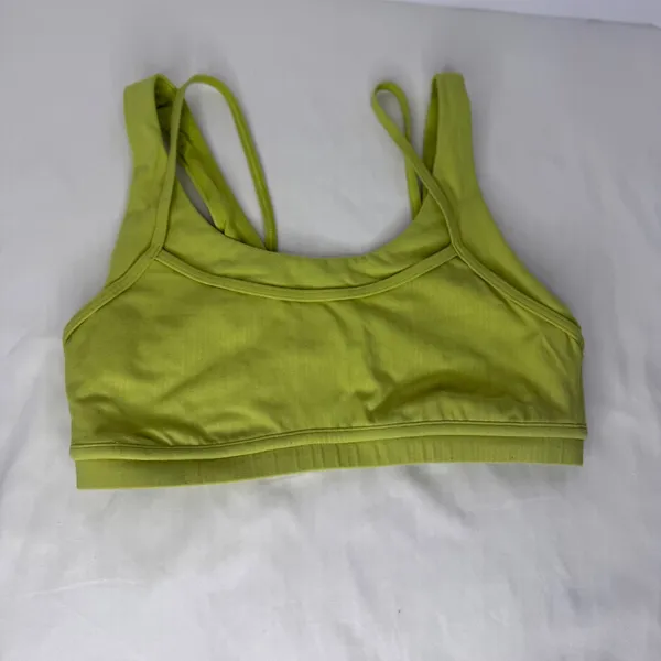 Lululemon Ebb to Train Bra Lime Green Ribbed Medium Support Size 6‎ W2CQGS - Image 3