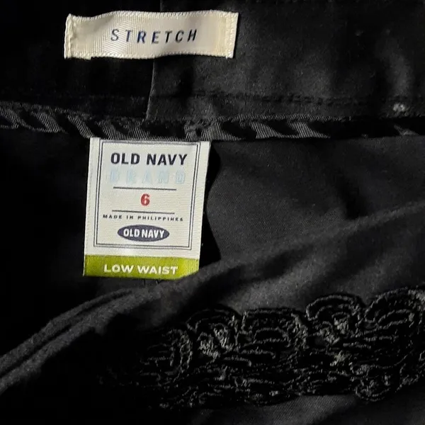 Old Navy Women Pants Size 6 Black Straight Leg Casual Cotton Stretch Slacks - Image 6
