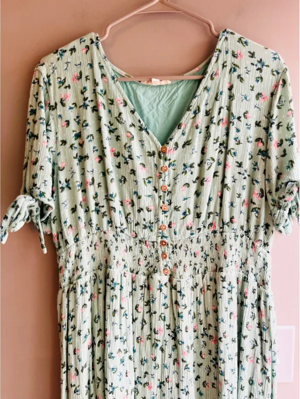 Reborn J Sunday Morning Dress Mint Floral Size 3X - Image 2