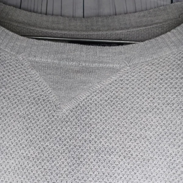American Eagle Light Gray Cozy Minimalist Pullover Sweater - Image 6