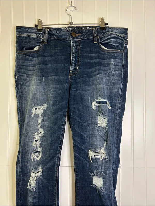American Eagle Vintage Collection Distressed Super Stretch Jeggings 14 Short - Image 3