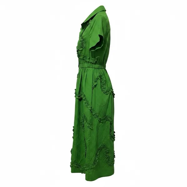 Kate Spade New York Shirt Dress green Sz XS Vibrant Autumn Vibe! pumpkin patch - Image 3