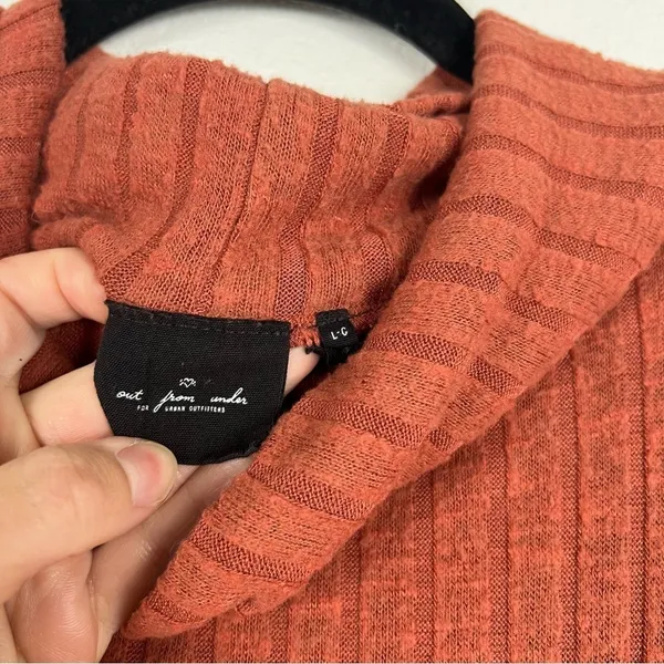 Urban Outfitters Out From Under Iona Ribbed Tunic Turtle Neck Orange Sz L - Image 5