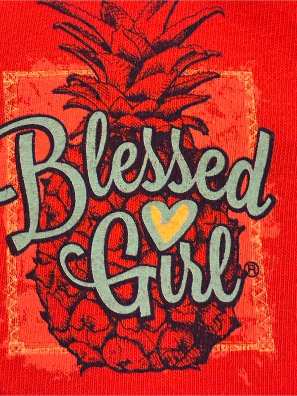 Women’s Delta Pro Weight Orange T-Shirt “Blessed Girl” Size Small 100% Cotton - Image 2
