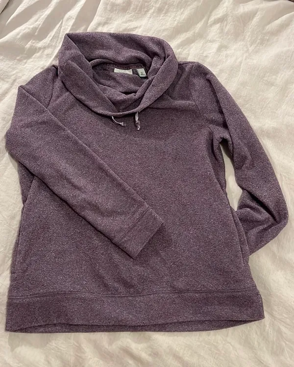 L.L.Bean Large Purple Plaid Matching Fleece Set - Image 2