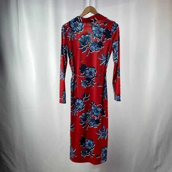 NWT Zara Printed Midi Dress‎ in Red size Small - Image 8