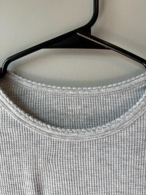 Aerie Waffle Heather Grey T Shirt Xs - Image 2
