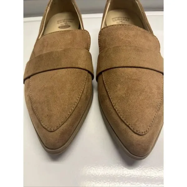 Dr Scholls 9M Emilia Pointed Toe Slip-On Tan Flat Loafer Comfort Shoes - Image 3