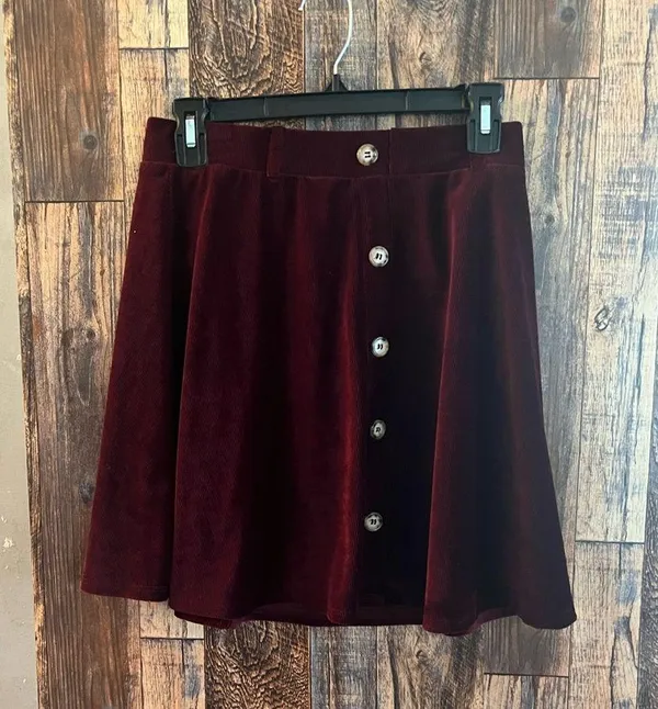 Altar’d State Maroon Lightweight Corduroy Skirt Size medium (bg2) - Image 2