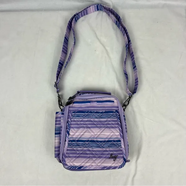 Lug Flapper SE Quilted Convertible Crossbody Bag Love Waves Purple Stripes NWOT - Image 2