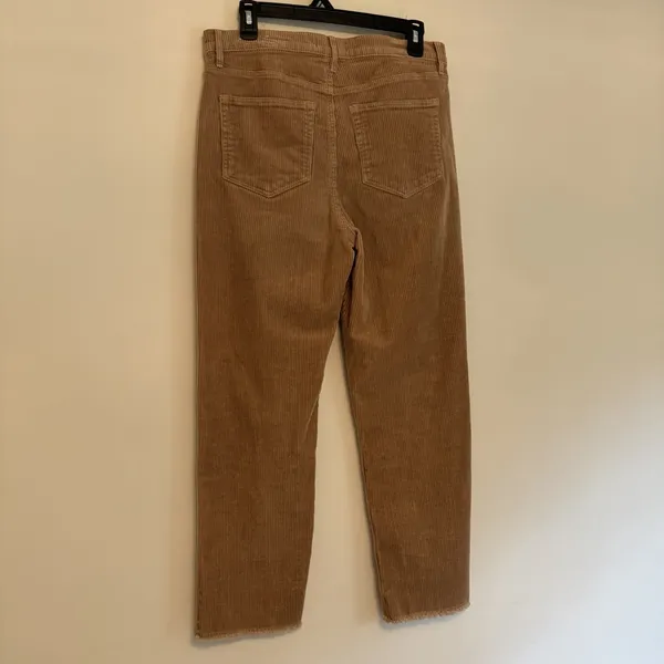LOFT Corduroy Straight Leg‎ Pants Camel Tan Size 29 8 Raw Hem Casual Academia - Image 4
