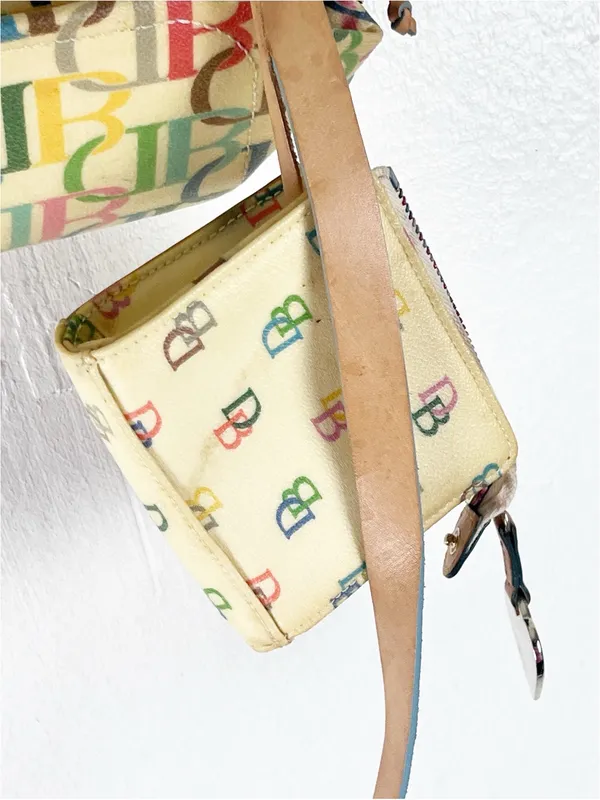 DOONEY & BOURKE Signature Logo Rainbow Zipper Heart Tag Matching Coin Purse Y2K - Image 9