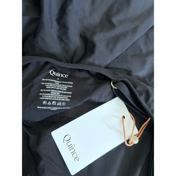 NWT Quince Black Italian Cami One-Piece Swimsuit Size Small - Image 5
