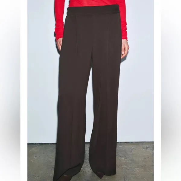Zara NWT dart pleated brown pants - Image 4
