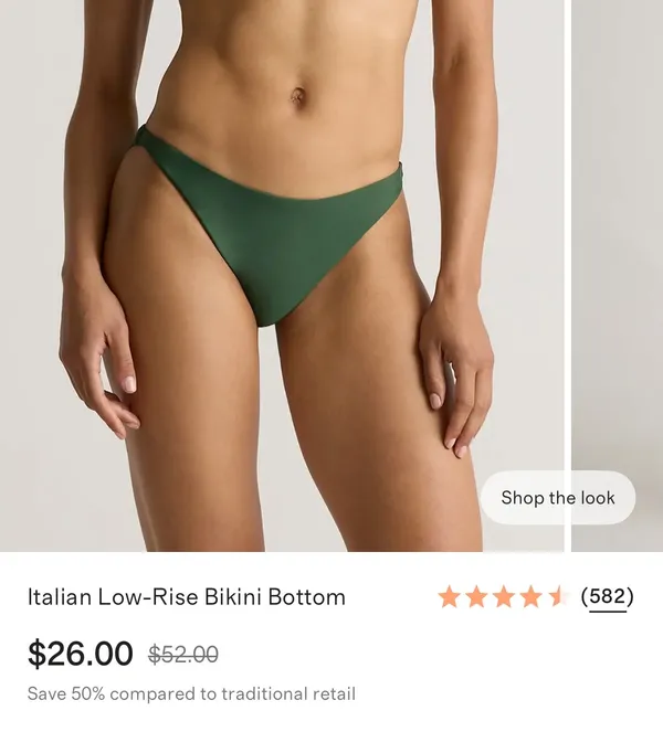 New Quince Italian Tank & Low-Rise Bikini Bottom Size Medium MSRP $51 - Image 4