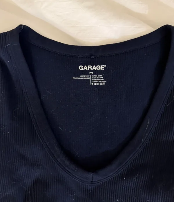 Garage short sleeve navy scoop neck - Image 2
