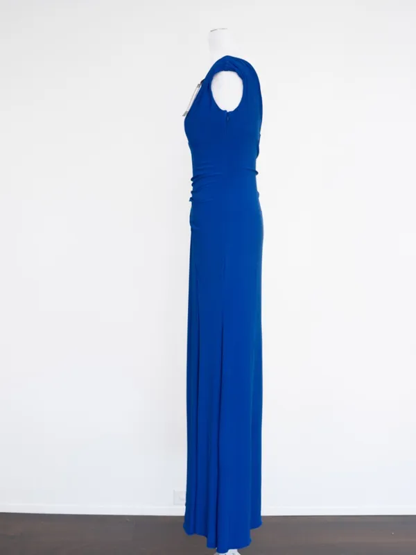 Betsy & Adam - Draped V-Neck Side Slit Gown‎ - Image 6