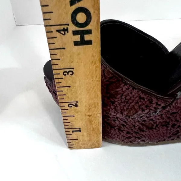 Wild Diva Lounge Brown Crochet Platform Wedge Sandals Size 6 Y2K - Image 11
