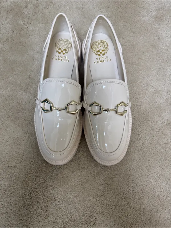 Vince Camuto Cream Patent Loafers - Image 2