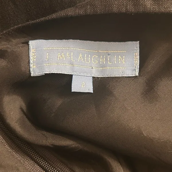 J McLaughlin Linen Faux Wrap‎ Dress Black 2 - Image 7