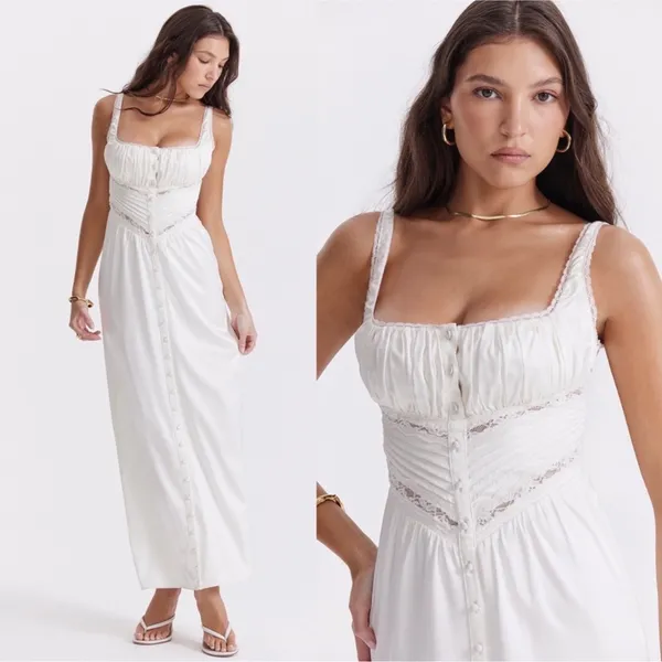 NWOT HOUSE OF CB ILLIANA Silk Blend Maxi Dress sz M - Image 3