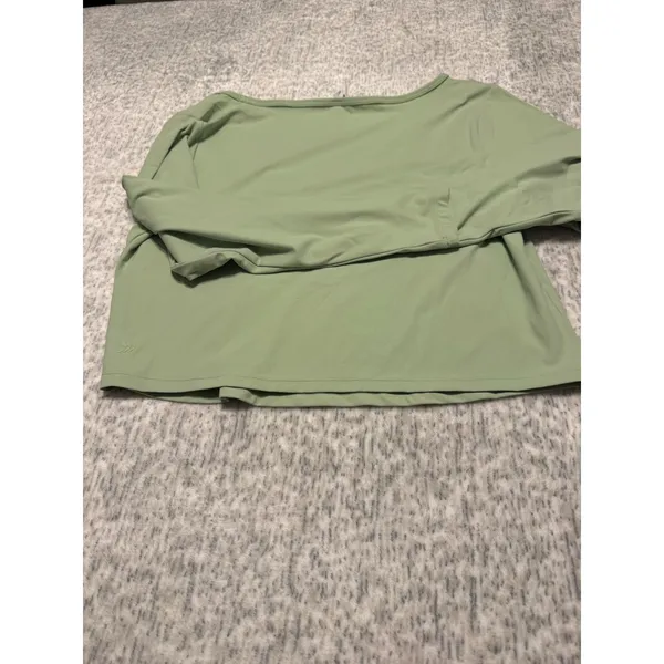 All in Motion Women's Cropped Long Sleeve Square Neck‎ Top Sage Green Size 1X - Image 4