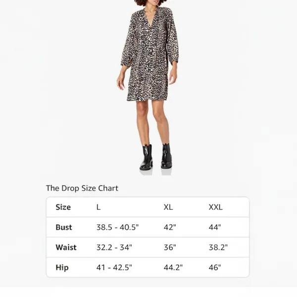 The Drop @Caralynmirand Leopard Print Tiered‎ V Neck Dress L - Image 4