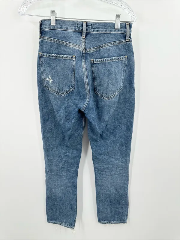 AGOLDE Riley High Rise Straight Crop Jeans Distressed Size 24 - Image 3