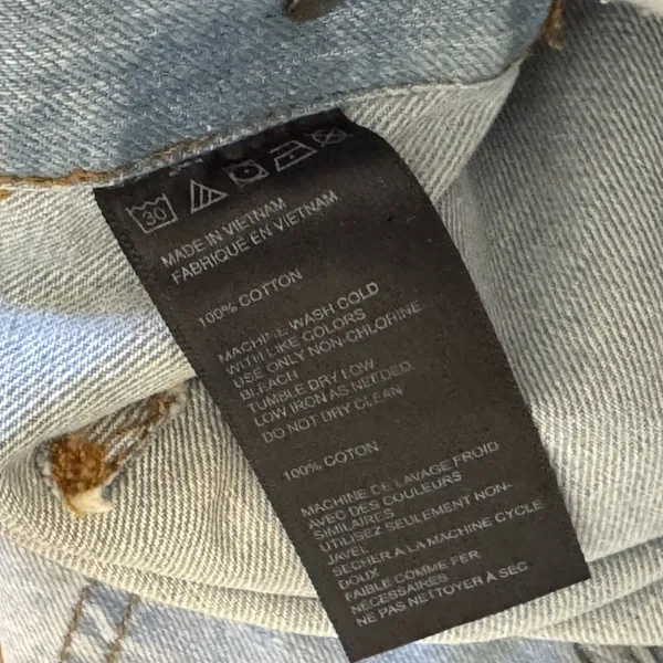 BDG Shortall Overalls Womens 30W Light Wash Denim Distressed‎ Raw Hem Shorts - Image 14