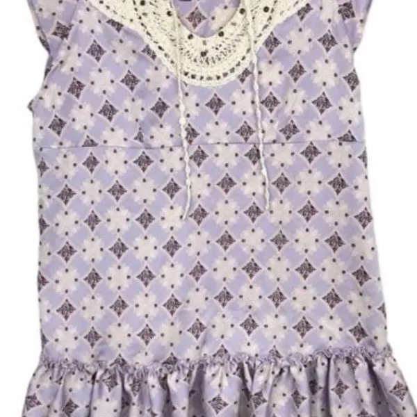 Free People Diamond Print Embroidered Mini Dress/Tunic. Size 4 - Image 3