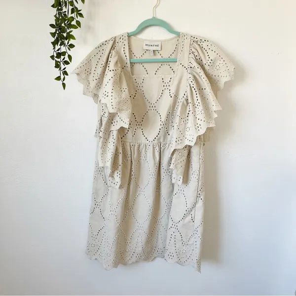 Munthe Hico Eyelet Ruffle Dress US 6 / FR 36 - Image 2