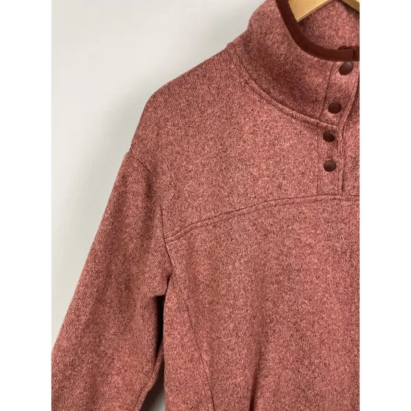 Eddie Bauer Antique Rose Radiator Fleece 2.0 Snap Mock Neck‎ Pullover Sweater XL - Image 3