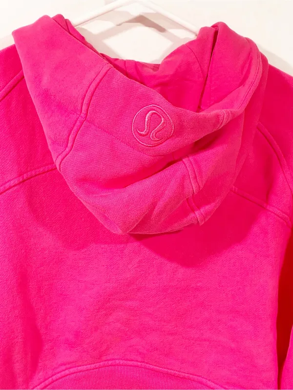 Lululemon Lip Gloss Pink Scuba Full Zip Cropped Hoodie Sweatshirt Size 10 - Image 5