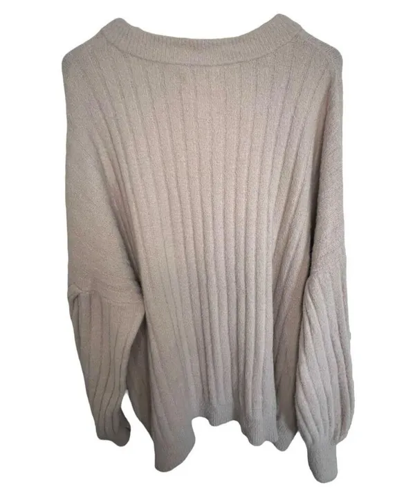 Aerie Blush Pink Oversized Fuzzy Long Sleeve Ribbed Sweater - Image 4