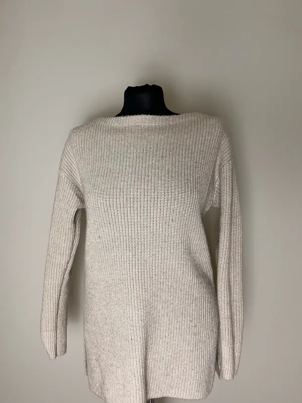 Loft Cream Knit Boatneck Women's Sweater - Image 2