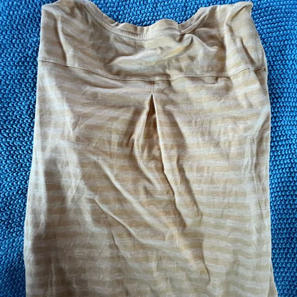 L.L. Bean Blouse Yellow Striped Long Sleeve XL 1/4 Button Soft Stretchy EUC - Image 7