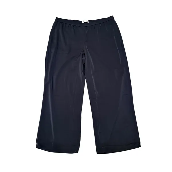 Abercrombie & Fitch Drapey Wide Leg Satin‎ Pants Pull On Black Size XL - Image 2