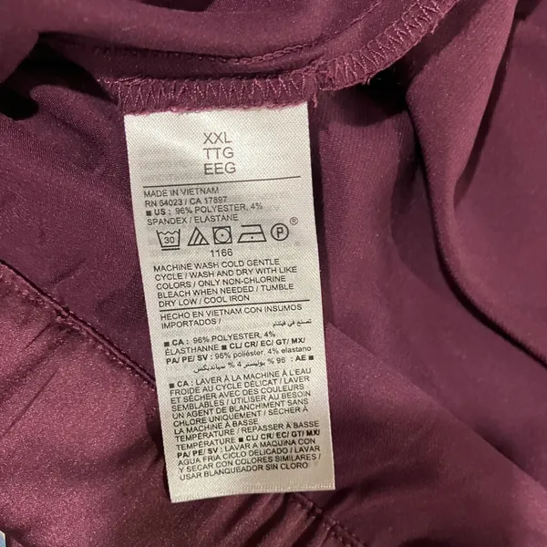 Old Navy Satin Pajama Shorts XXL Burgundy Lounge Drawstring Silky Sleepwear NWOT - Image 7