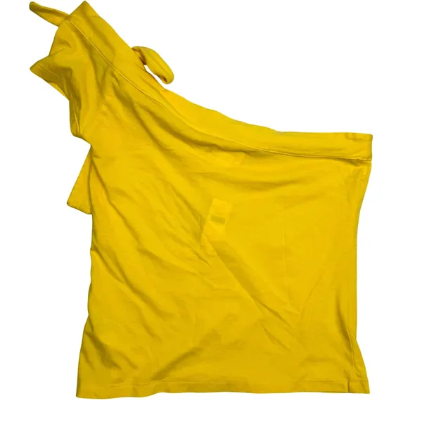Anthropologie Maeve One Shoulder Bow Top Yellow Size Small New - Image 4