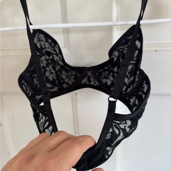 Free People Petra black lace underwire bra size‎ 32B - Image 8
