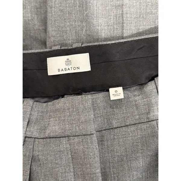 Aritzia Babaton Womens Dress Pants Gray Pleated Front Barrel Leg Trouser Size 0 - Image 5