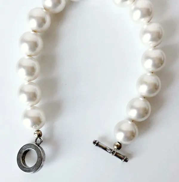 Pearl Bracelet White & Silver Classic Elegant Statement Faux Pearls - Image 7
