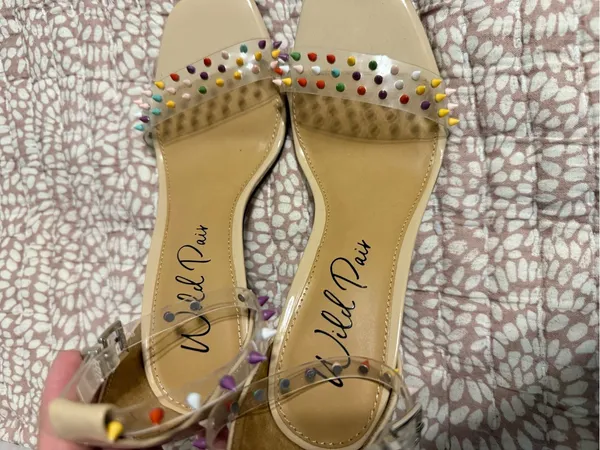Wild Pair multi color studded heels size 7 - Image 4