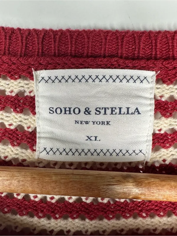 Soho & Stella New York American Flag Cropped Knit Sweater XL - Image 3