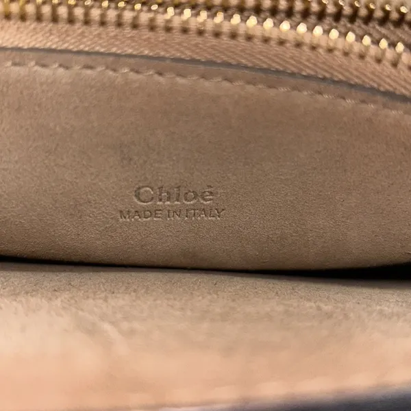 Chloe Authentic Faye Medium Shoulder Bag Genuine Leather Motty Gray - Image 13