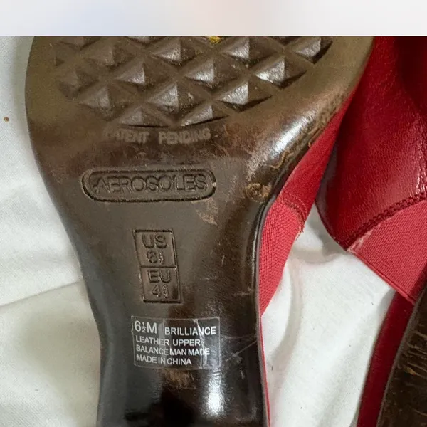 Aerosoles Red leather chunky heel mules - Image 5