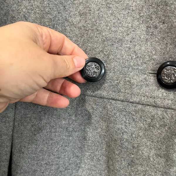 Zara Basic Gray Wool Blend Coat Double Breasted Classic Minimalist‎ M - Image 4